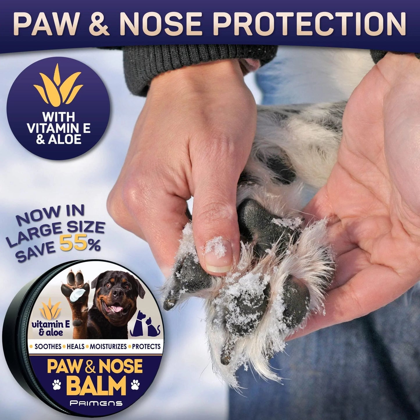 Natural Dog Paw Balm Paw Protection for Hot Pavement Lick Safe Paw Wax 5 Oz