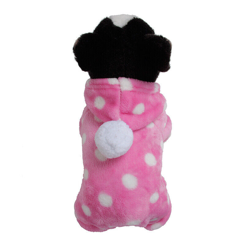 Pet Soft Plush Fleece Winter Small Dog Clothes Jumpsuit Hoodie Puppy Warm Coat